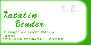 katalin bender business card